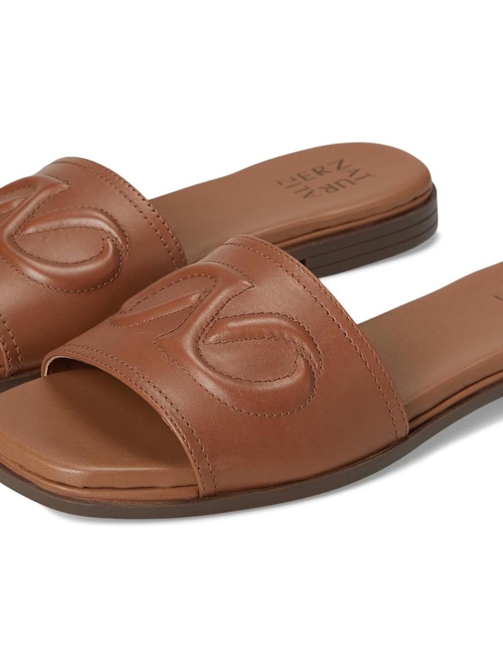 Naturalizer Women's Tan Leather Slide Sandals